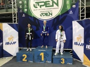 Masha Bubela, 2018 IBJJF Chicago Spring Open White Belt Adult Female Rooster Weight champion!