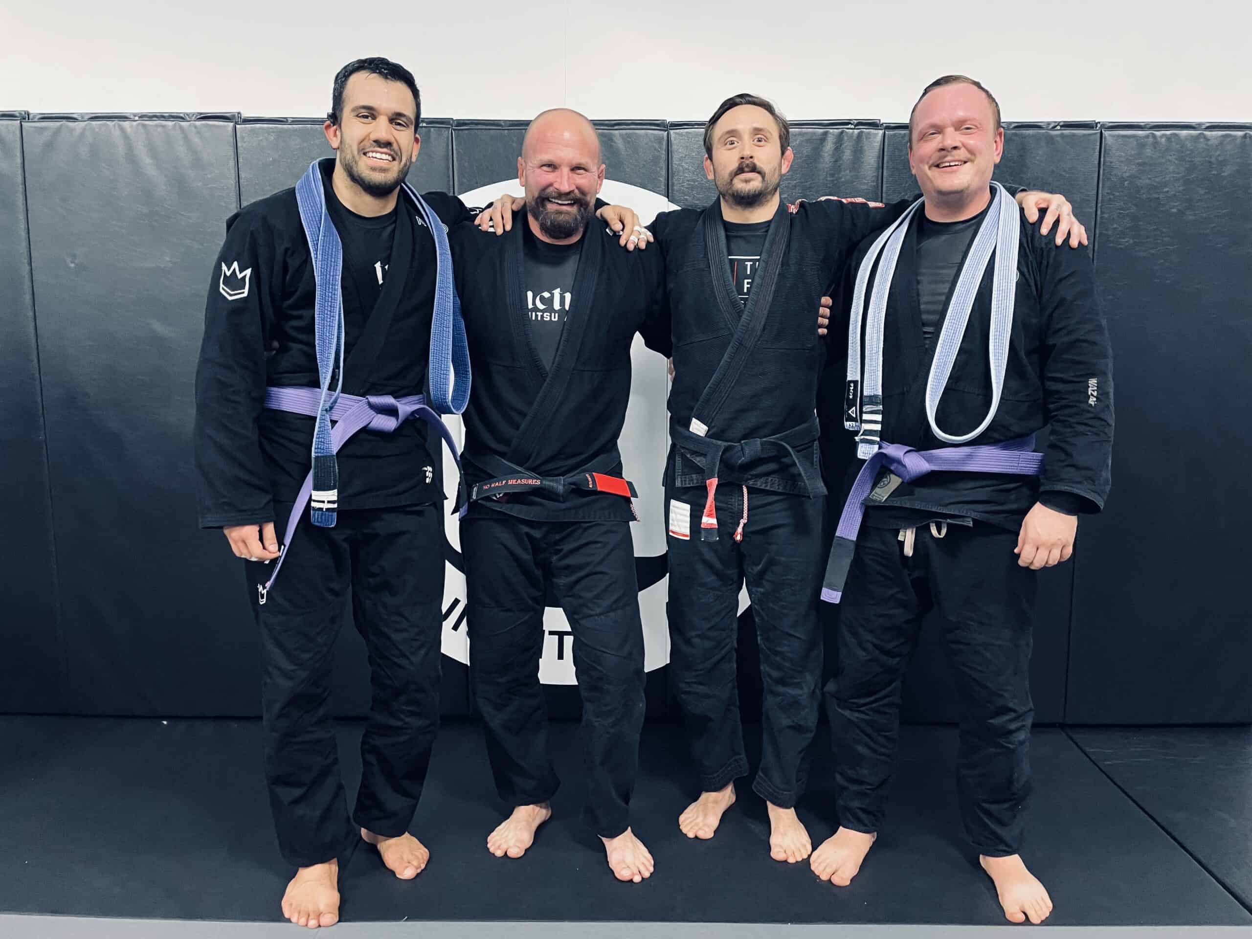 Andre Oliveira and Jim Lieck receive their Purple Belts in our last promotions of 2024!